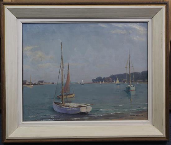 Leslie Kent (1890-1980) In Bembridge Harbour, 16 x 20in.